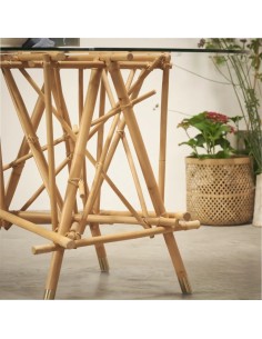 Pied de table en rotin Mikado 2