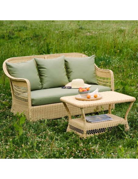 Ambiance 2-seater Biarritz sofa in seaweed fabric