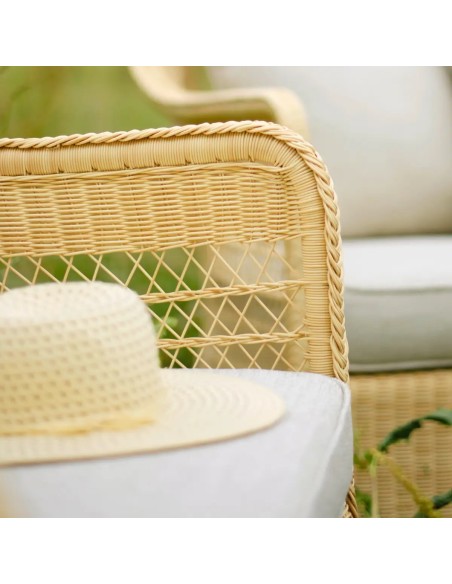 Natural Biarritz 2-seater sofa armrest zoom in