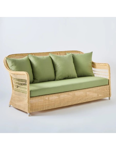 3-seater sofa in BIARRITZ natural-colored resin with choice of fabrics