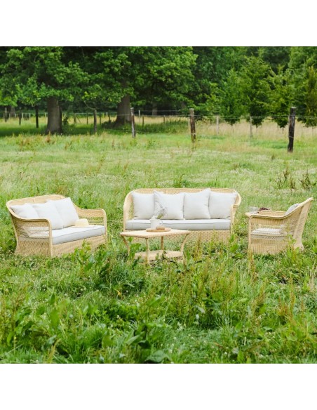 Atmosphere 3-seater Biarritz garden sofa in natural resin