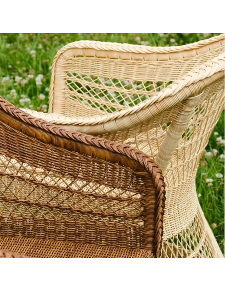 Zoom braided resin outdoor table armchair Biarritz collection