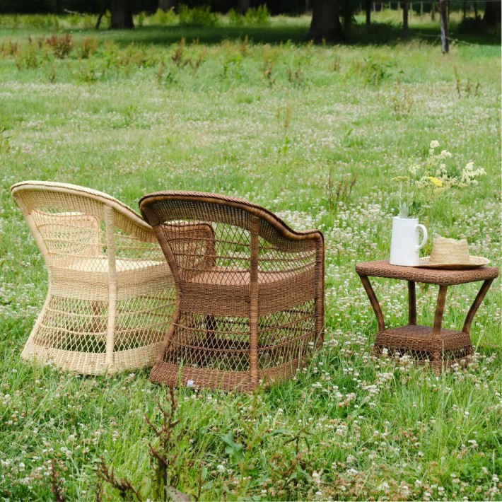 Duo of resin garden armchairs, Biarritz collection