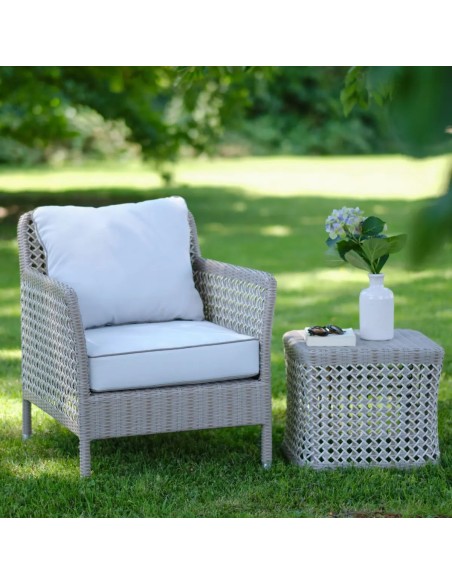 Ambiance Antibes resin garden armchair with square coffee table