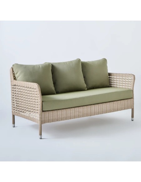 2 seater resin garden sofa Antibes reef fabric seaweed