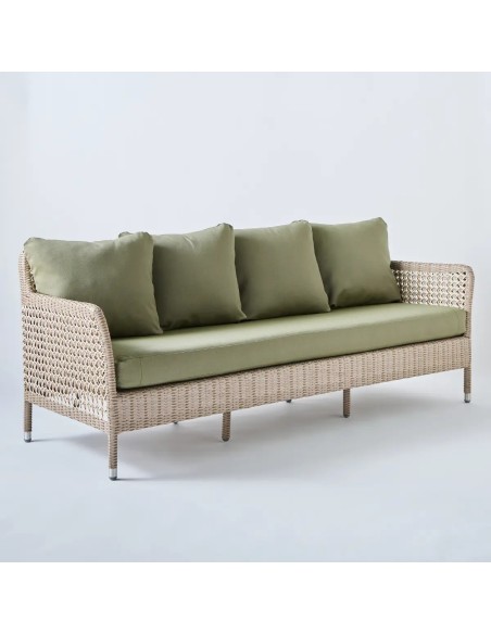 3-seater outdoor sofa Antibes reef seaweed fabric