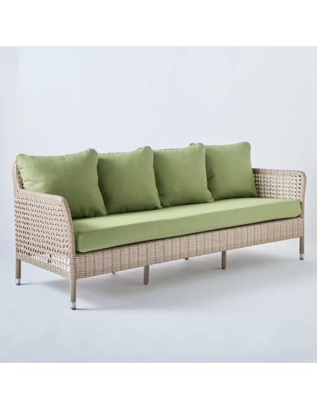 3-seater outdoor sofa Antibes reef green fabric