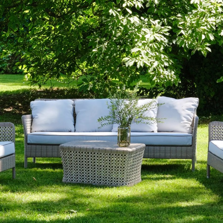 Ambiance 3 seater woven resin garden sofa Antibes reef collection
