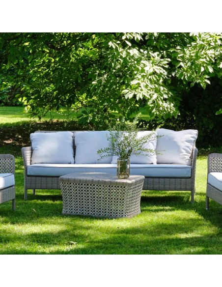 Ambiance 3 seater woven resin garden sofa Antibes reef collection