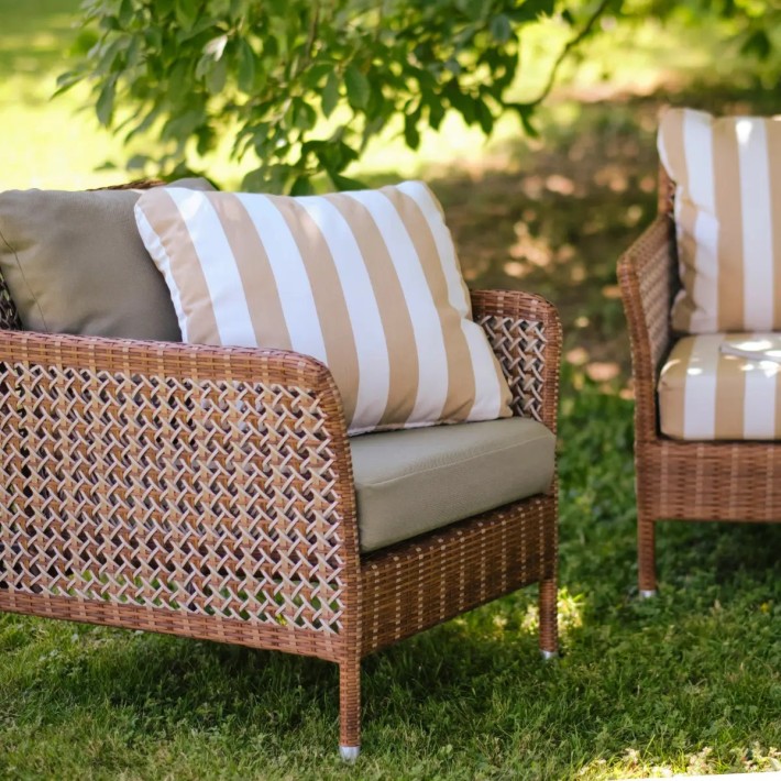 Ambiance garden armchair Antibes latérite collection with fabric mix