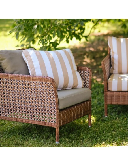 Ambiance garden armchair Antibes latérite collection with fabric mix
