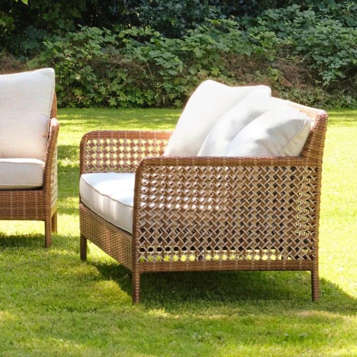 Ambiance fauteuil de jardin 2 places collection Antibes latérite