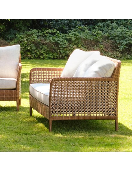 Ambiance fauteuil de jardin 2 places collection Antibes latérite