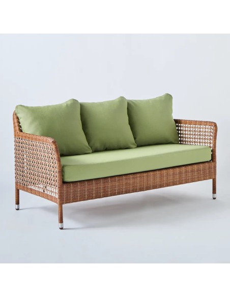 Fauteuil de jardin 2 places Antibes latérite tissu vert