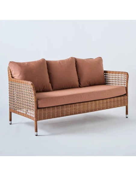 Fauteuil de jardin 2 places Antibes latérite tissu terracotta