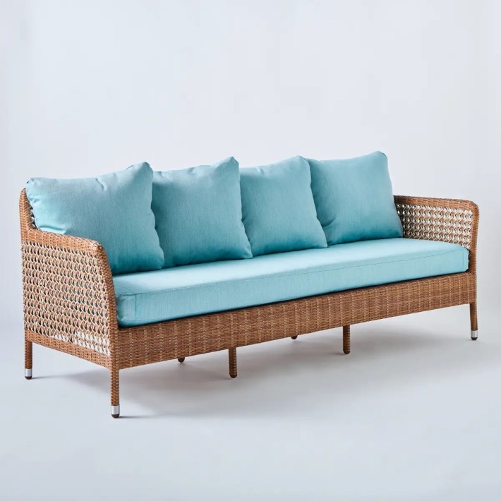 3-seater sofa Antibes laterite aqua fabric