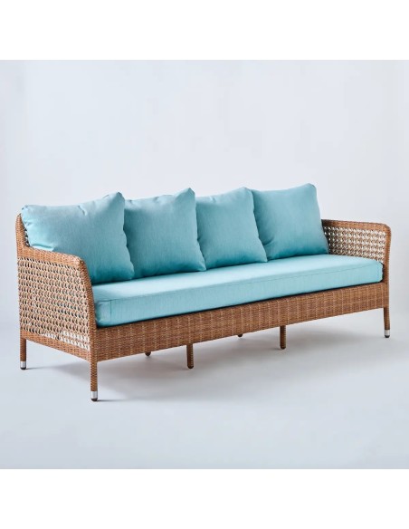 3-seater sofa Antibes laterite aqua fabric