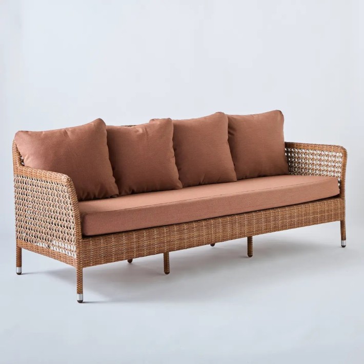 3-seater sofa Antibes laterite terracotta fabric
