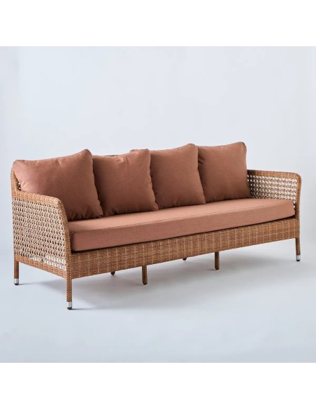 3-seater sofa Antibes laterite terracotta fabric