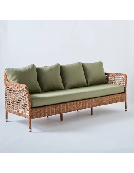 3-seater sofa Antibes laterite fabric seaweed