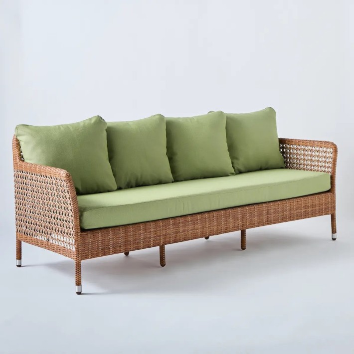 3-seater sofa Antibes laterite green fabric