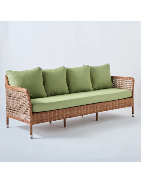 3-seater sofa Antibes laterite green fabric