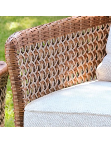 Detail of armrest Antibes collection laterite