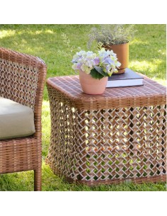 Square resin garden coffee table ANTIBES LATERITE 2