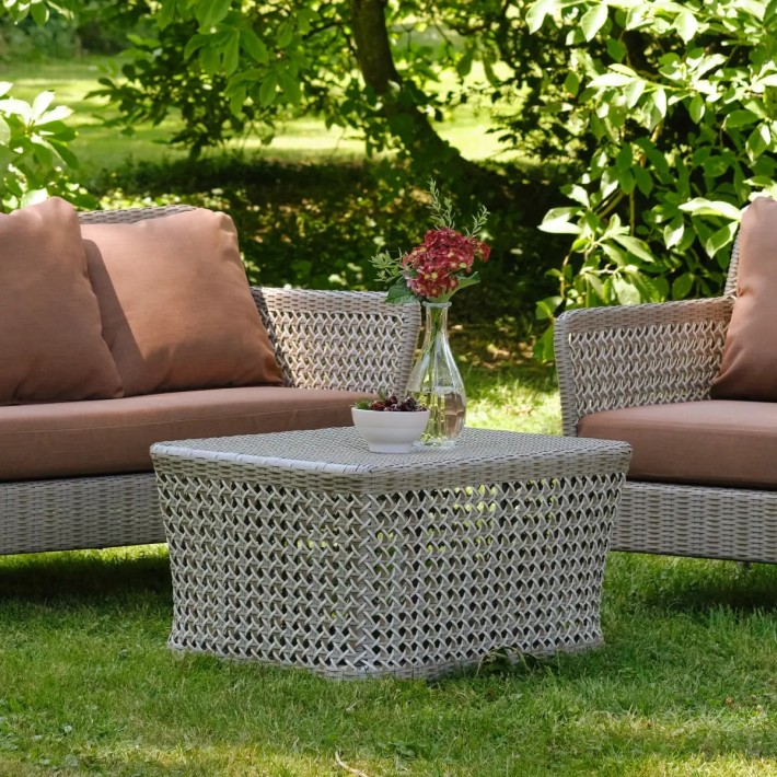 Rectangular garden coffee table, Antibes collection, reef colour