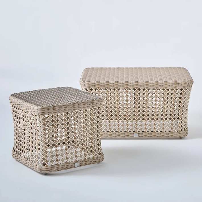 Square and rectangular outdoor coffee tables Antibes reef collection