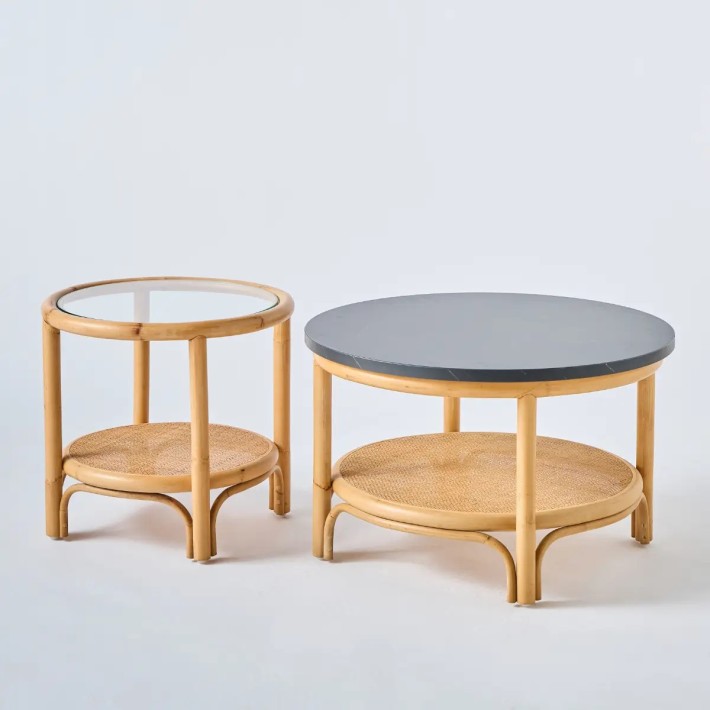 Duo rattan coffee tables, Riviera collection, small and large model