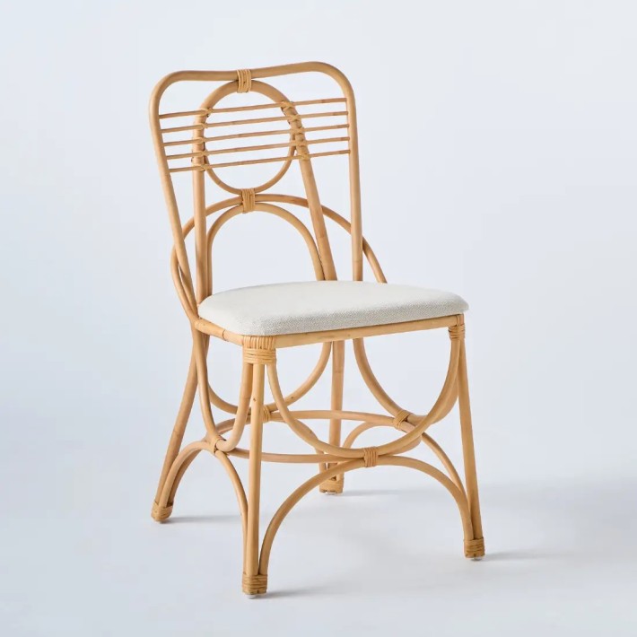 Gingko rattan chair fabric seat