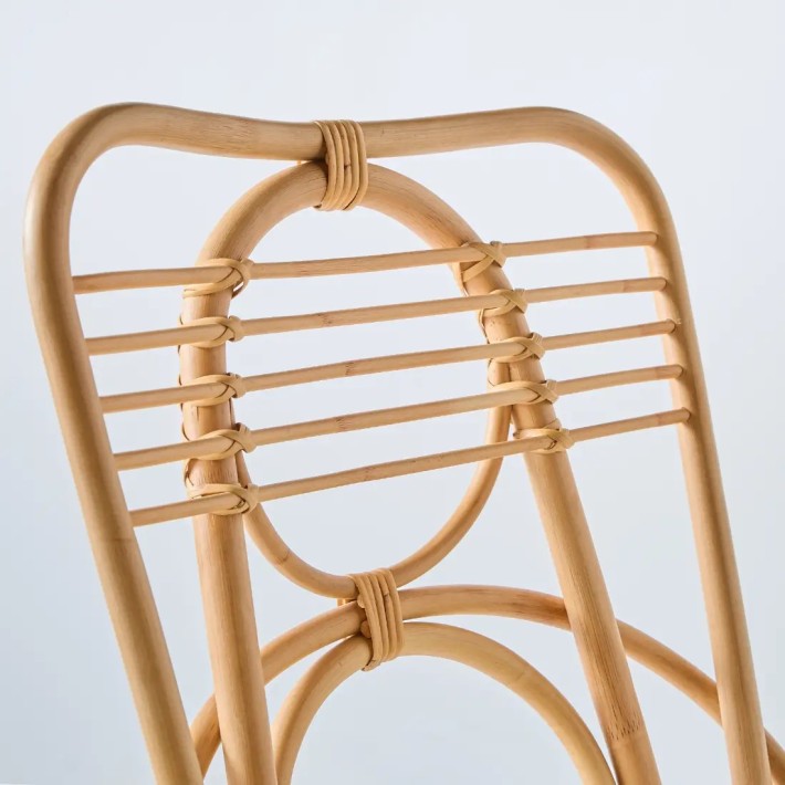 Detail of backrest, front view, Gingko rattan chair, Orchid Edition collection