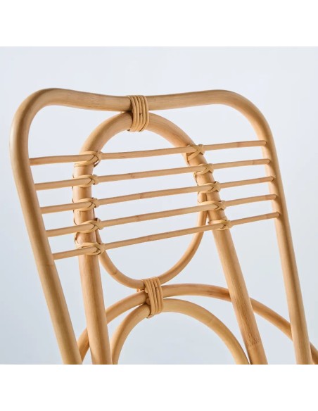Detail of backrest, front view, Gingko rattan chair, Orchid Edition collection