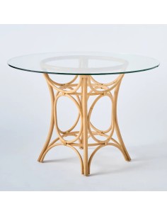 Table ronde de repas en rotin Gingko collection Orchid Edition