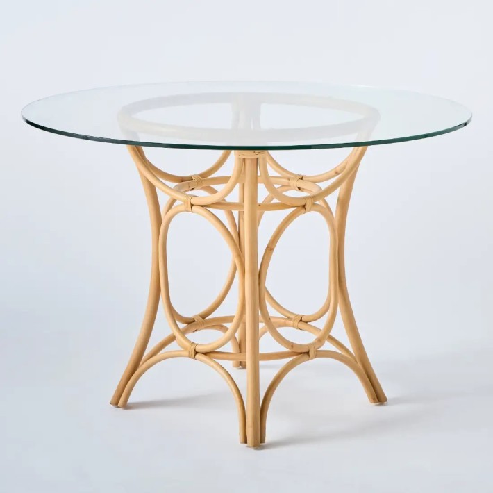 Table ronde de repas en rotin Gingko collection Orchid Edition