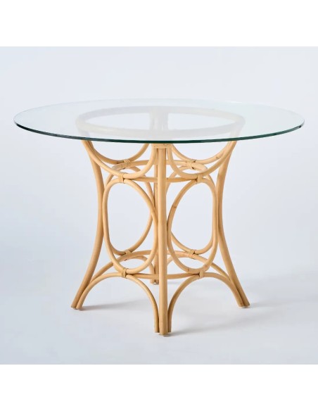 Round dining table in rattan Gingko collection Orchid Edition Round dining table in rattan Gingko collection Orchid Edition