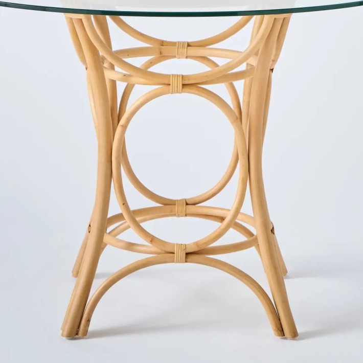 Detail of front view Gingko rattan table base