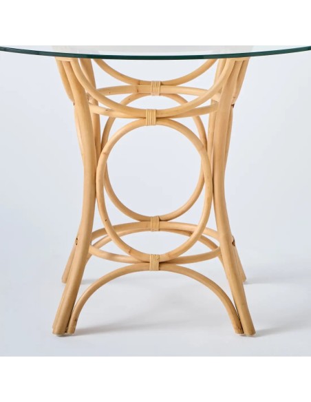 Detail of front view Gingko rattan table base