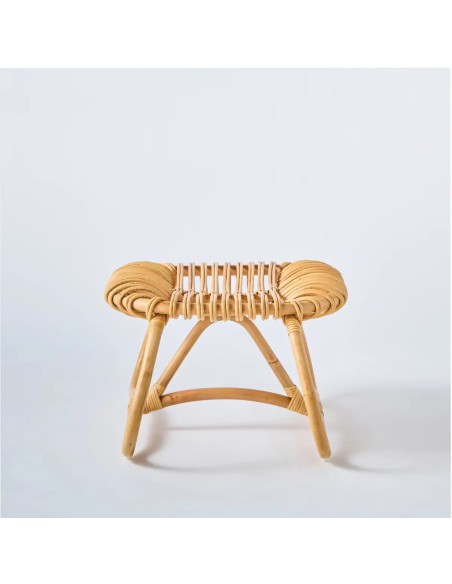 Vue de face pouf en rotin grand modèle Boucle par KOK MAISON