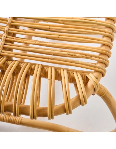 Zoom tressage du rotin vue de dessus repose-pied grand modèle Boucle