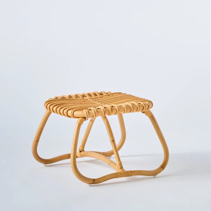 Repose-pied petit modèle en rotin collection Boucle