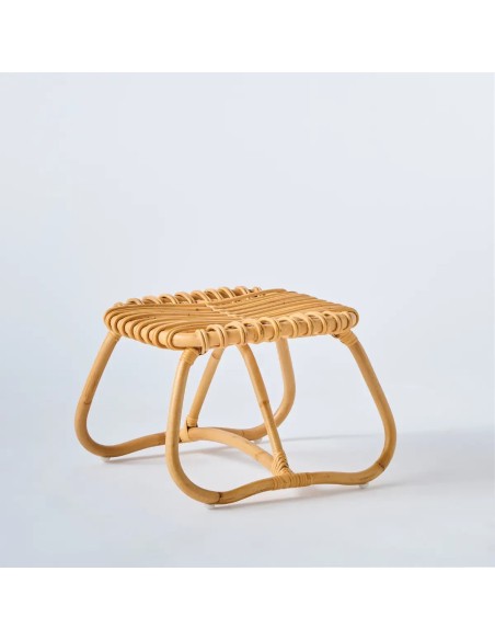 Small footrest in rattan, Boucle collection Small footrest in rattan, Boucle collection