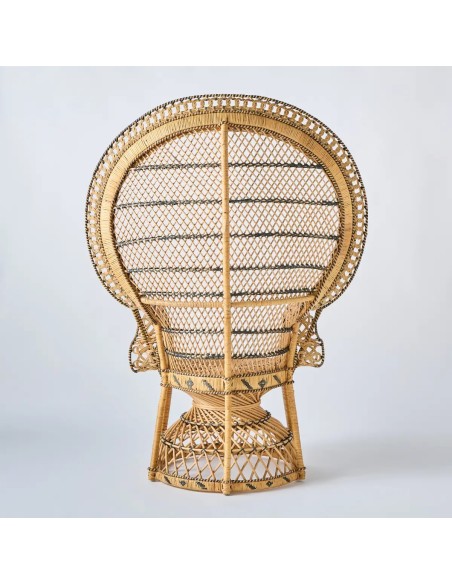 Back view of the timeless Emmanuelle rattan armchair by Kok maison