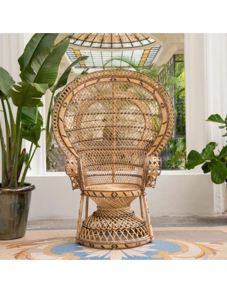 Iconic woven rattan Emmanuelle armchair by Kok