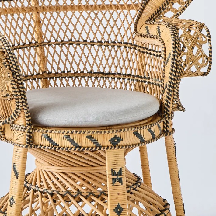 Zoom coussin d'assise pour fauteuil en rotin Emmanuelle par Kok maison