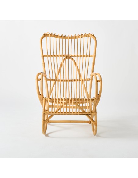 Fauteuil rotin haut dossier Marlène sans coussin Fauteuil rotin haut dossier Marlène sans coussin