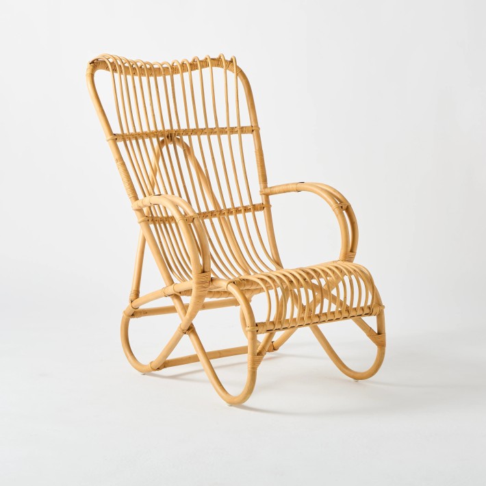 Fauteuil en rotin haut dossier Marlène