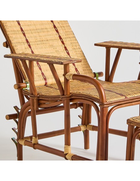 Zoom canne de rotin chaise longue Bagatelle
