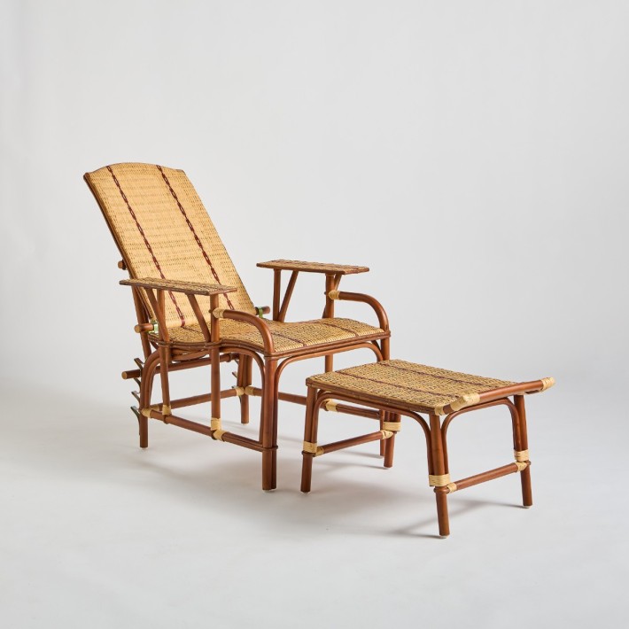 Chaise longue en rotin BAGATELLE